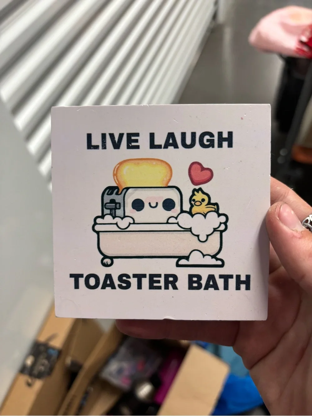 Live Laugh Toaster Bath StickLive Laugh Toaster Bath Sticker Cute Kawaii Cartoon